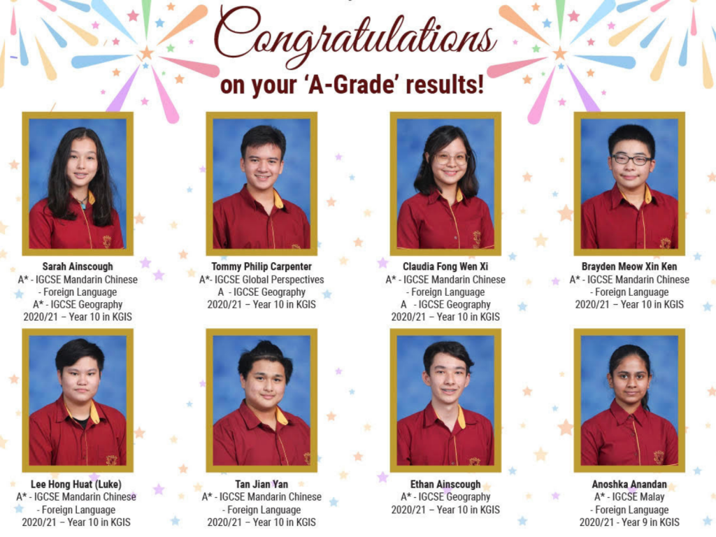 Read more about the article ‘A-Grade’ Results for KGIS students!